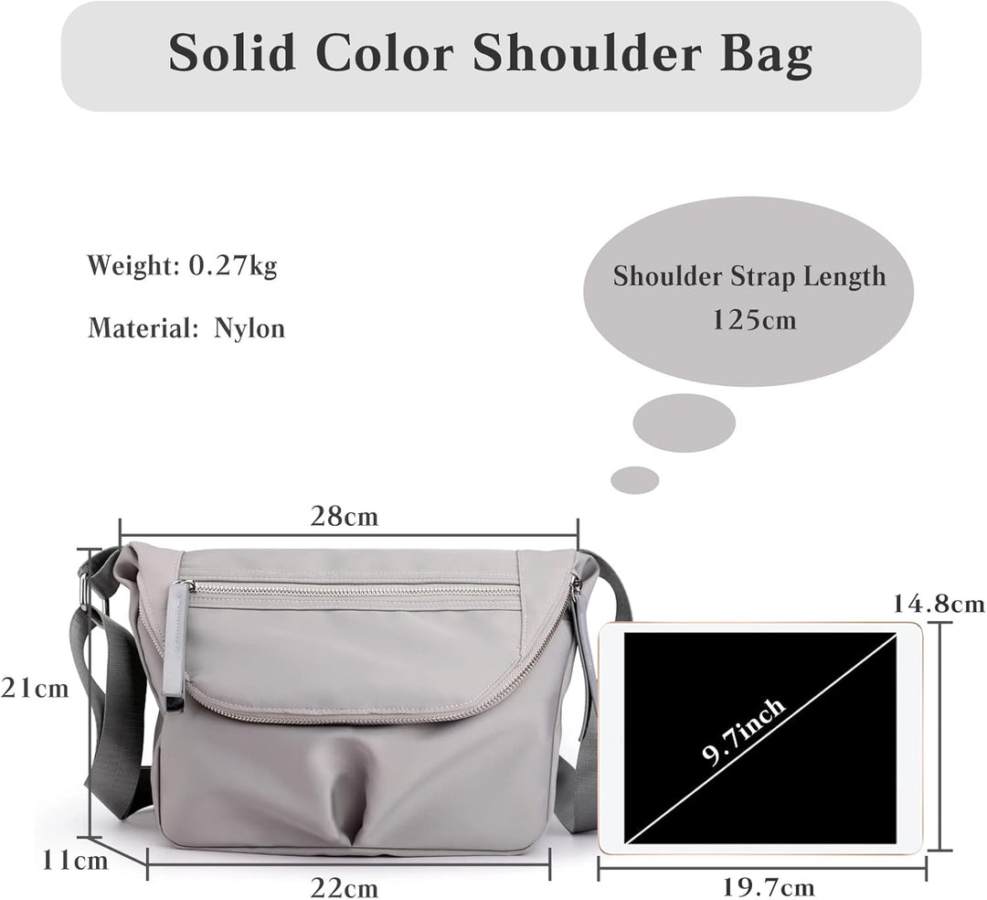 PORRASSO Damen Schultertasche Casual Umhängetasche Nylon Multi Tasche Handtasche Frauen Crossbody Ba