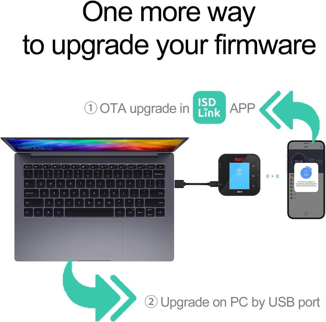 ISDT AIR8 500W 20A Lipo Akku Balance Ladegerät Smart Digital Ladegerät für RC 1-8S Akku Batterien, 5