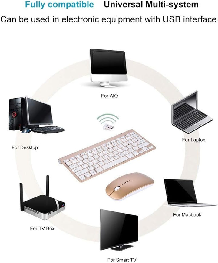 Tastatur Maus Set Kabellos Slim 2.4GHz Wireless Keyboard Bluetooth Tastatur Mit Maus Wireless Keyboa