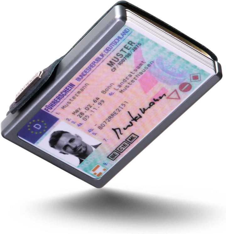 Mondraghi® Mini-Wallet. Ultraleichte Geldbörse mit Narbenleder. Kleiner Geldbeutel mit RFID-Schutz-C