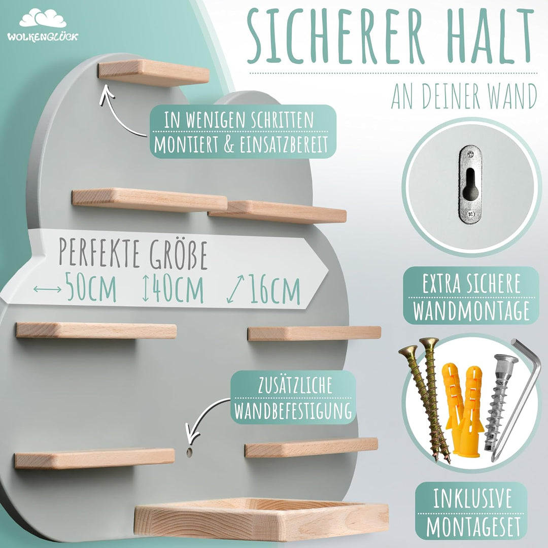 Tonie Regal (Wolke) zur Aufbewahrung der Tonie Box und bis zu 33 Tonies Hörfiguren - Magnetisches To