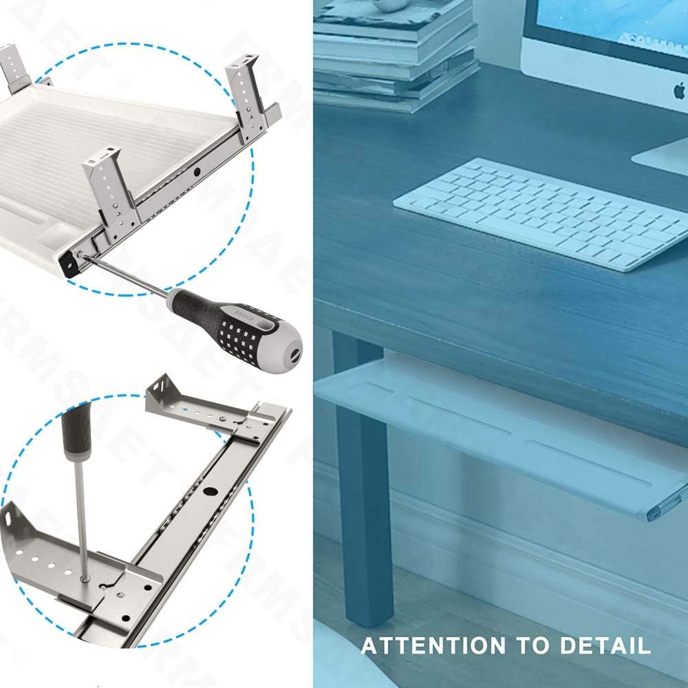 FRMSAET Büromöbelzubehör Tastaturschublade unter dem Schreibtisch Mehrzweckfach mit Einstellbarer Hö