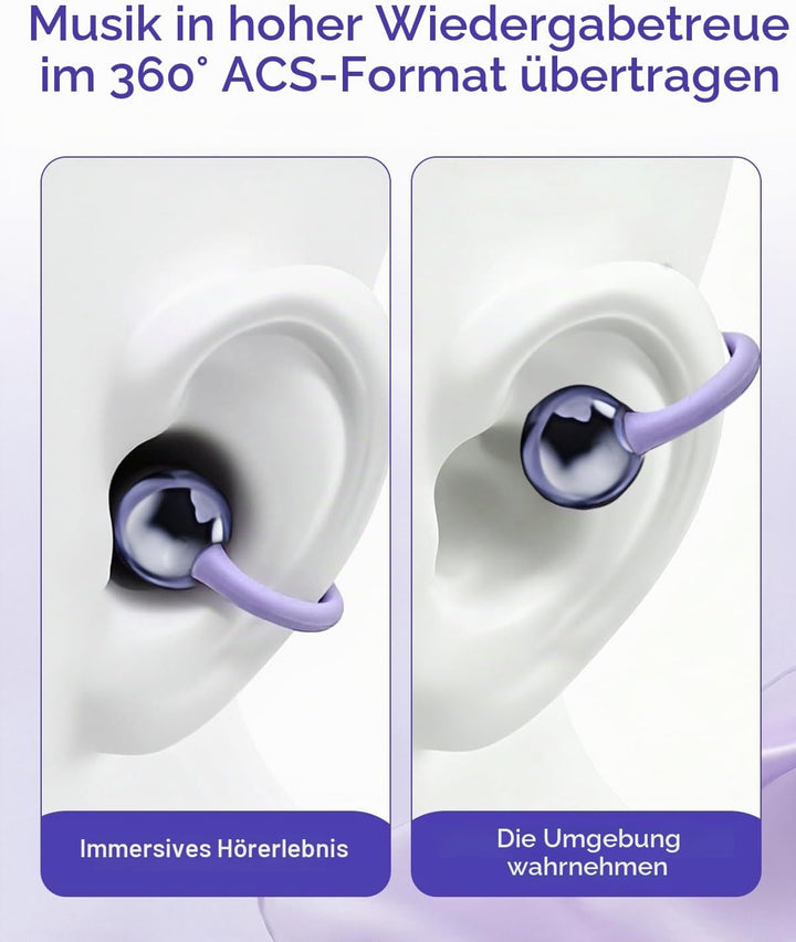 Kabellos Bluetooth Kopfhörer Open Ear 4.5g Leichte Clip On Kopfhörer mit Ohrclip Bluetooth 5.4 Ear C