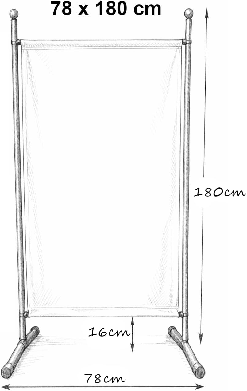 QUICK STAR Paravent 180 x 78 cm Stoff Raumteiler Klein Garten Stellwand Trennwand Balkon Sichtschutz