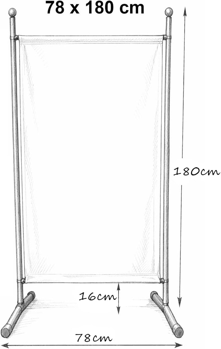 QUICK STAR Paravent 180 x 78 cm Stoff Raumteiler Klein Garten Stellwand Trennwand Balkon Sichtschutz