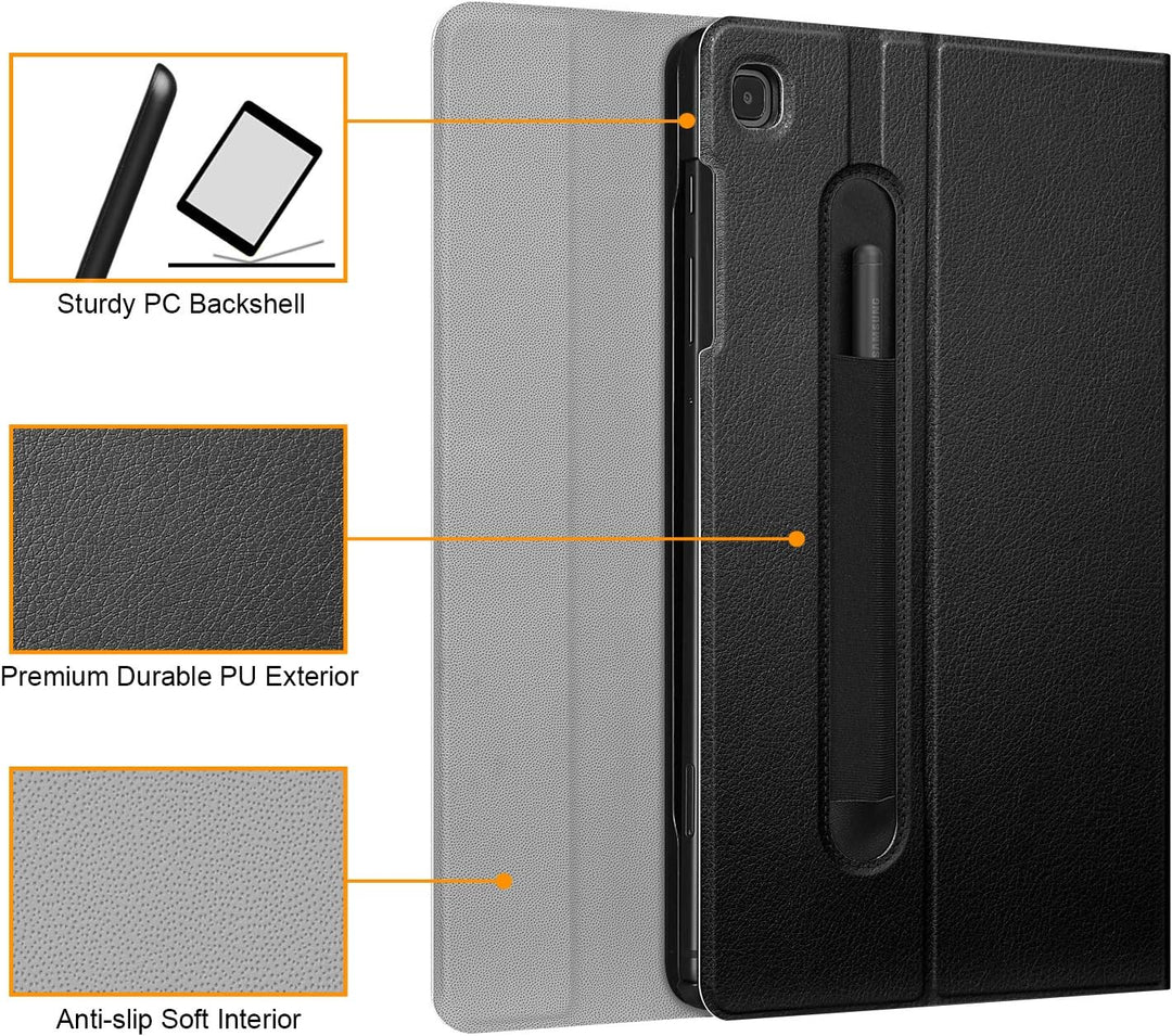 Fintie Tastatur Hülle (Französisch AZERTY) für Samsung Galaxy Tab S6 Lite 10.4 Tablet-PC, Schwarz