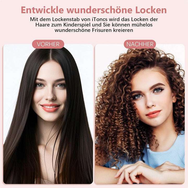 iToncs Lockenstab 9 mm Mini mit Quarz-Keramik-Beschichtung, zwei Temperatureinstellungen, schnell au