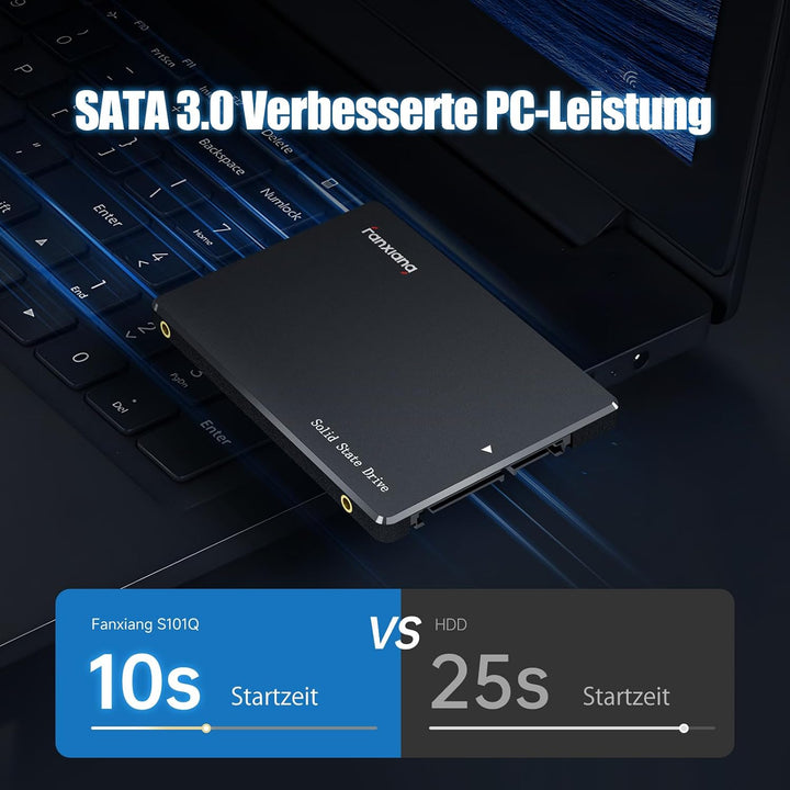 fanxiang SATA SSD 512GB 2,5 Zoll Interne SSD 550 MB/s Lesen, 500 MB/s Schreiben, Festplatte für schn
