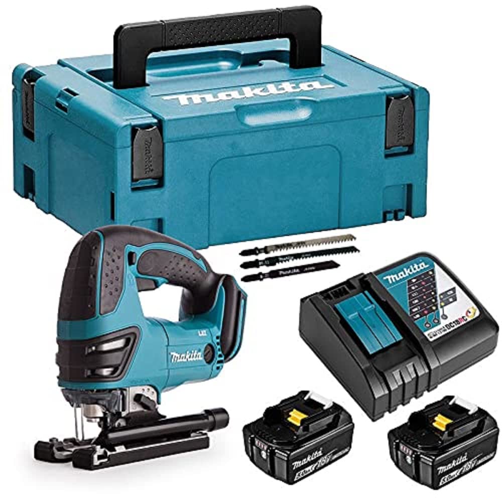 Makita DJV180RTJ 18V Li-Ion LXT Stichsäge komplett mit 2 x 5,0 Ah Akkus und Ladegerät im Makpac-Koff