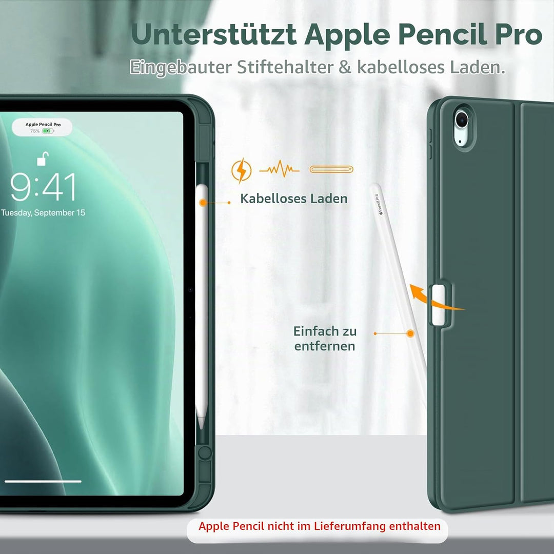 FINTIE Hülle mit Tastatur für iPad Air 13 Zoll M4/M3/M2 (2026/2025/2024), Soft TPU Rückseite Gehäuse