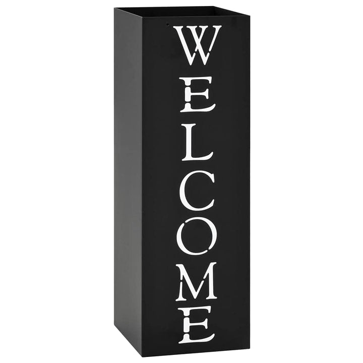 Susany Schirmständer Regenschirmständer für Zuhause, Eingangsbereich, Büro Welcome Stahl Schwarz 15,