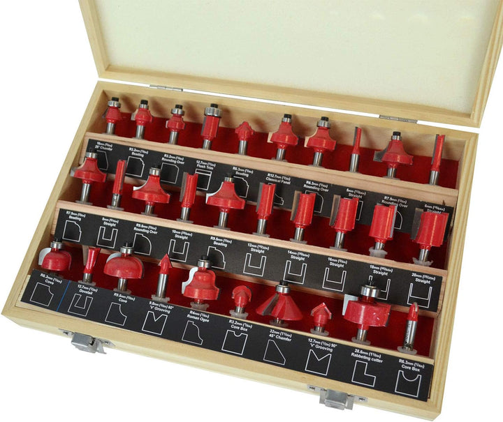 Faithfull TCT Router Bit Set, 30 Piece RBS30 Multi-colour
