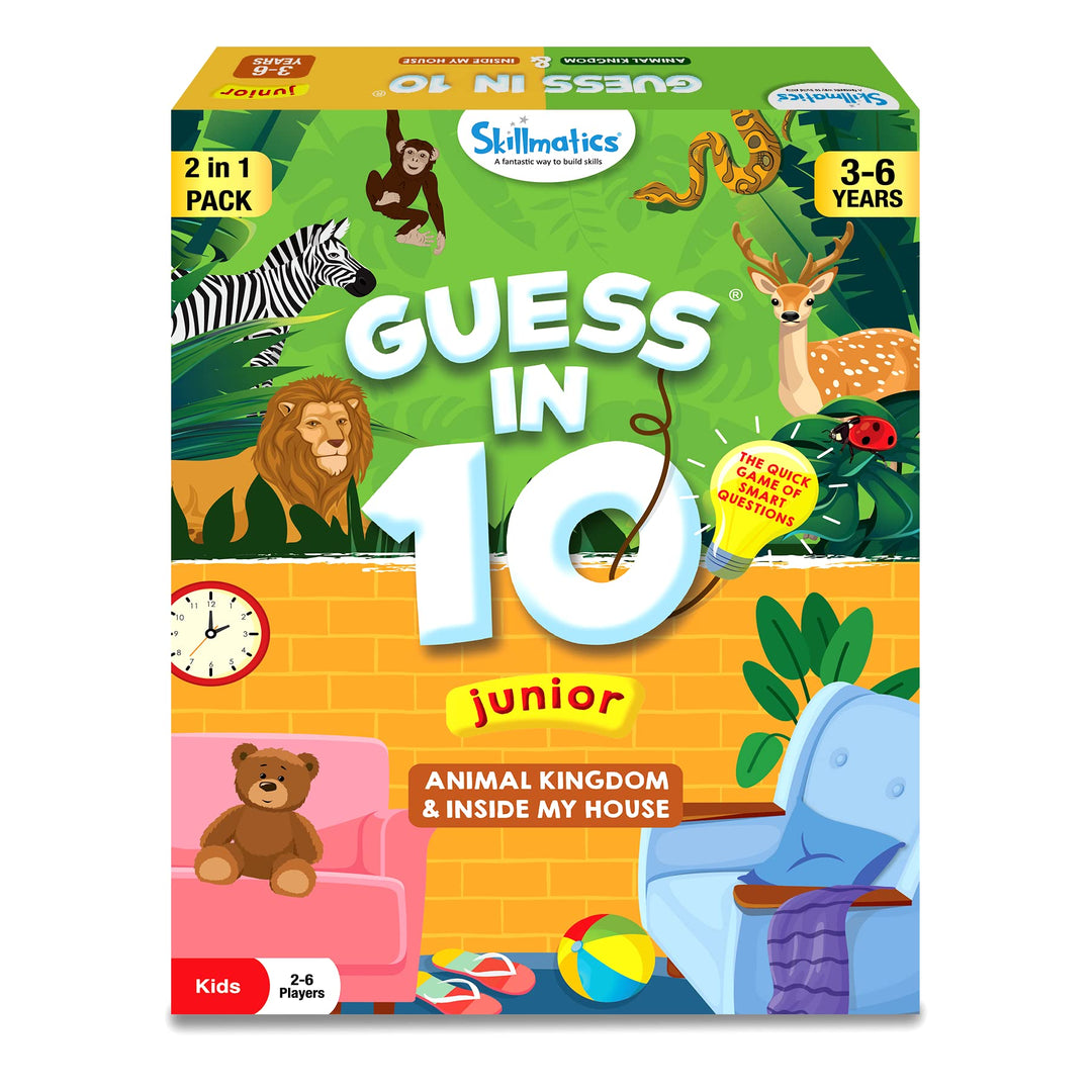 Skillmatics Kartenspiel: Guess in 10 Junior Animals & Inside My House Combo | Geschenke, super lusti