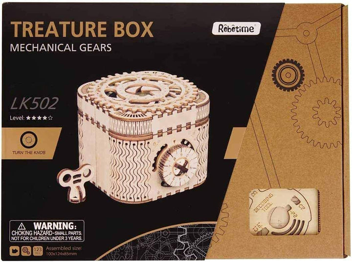 Robotime 3D Holzpuzzle Mechanische Modellbausätze Holz Puzzle Treasure Box Denksportaufgaben Knobels
