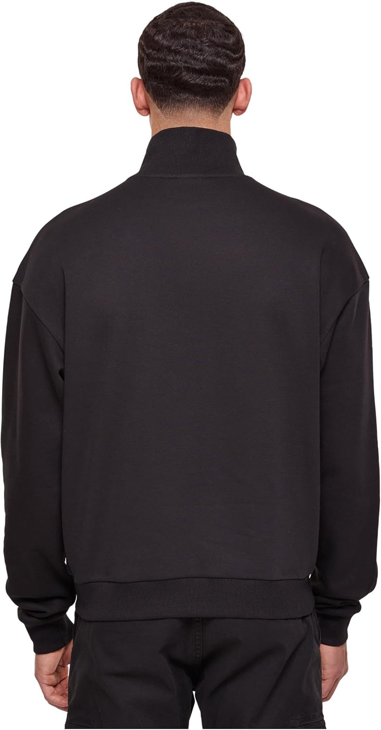 Urban Classics Herren High Rib Neck Crew Sweatshirt S Schwarz, S Schwarz
