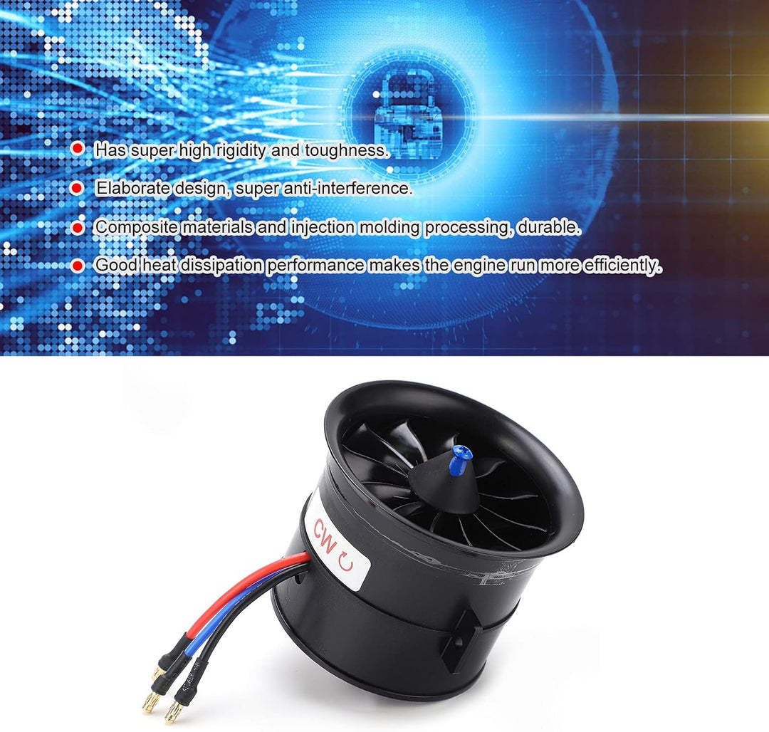 VGEBY 70mm RC Duct, EDF 70mm 12 Blätter Duct 6S 2100KV ESC Geschwindigkeitsregler Set Composite Mate