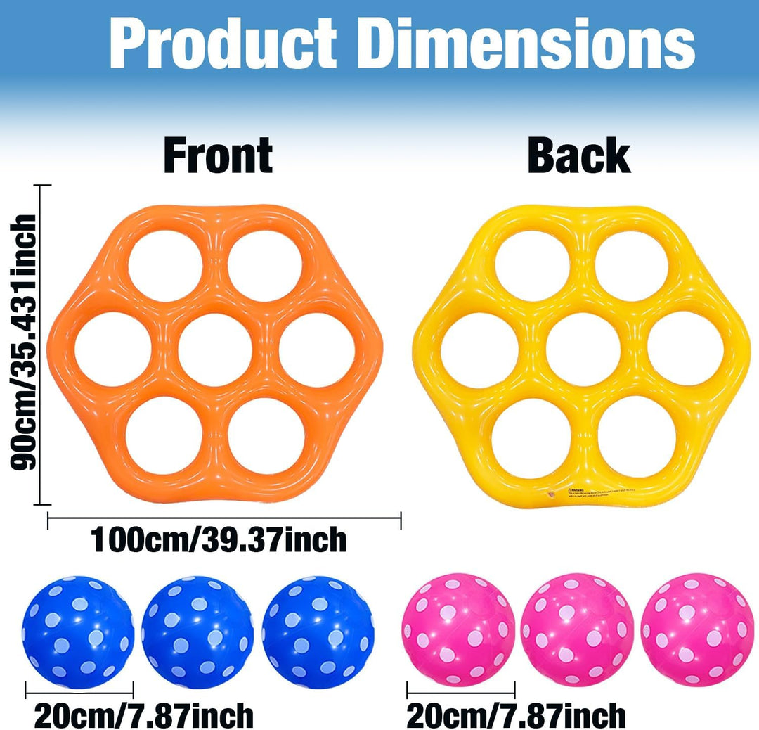 Aufblasbares Tic Tac Toe Pool Spiel, Grosses Schwimmendes Wurfspiel mit 6 Spielfiguren, Wasser Spiel
