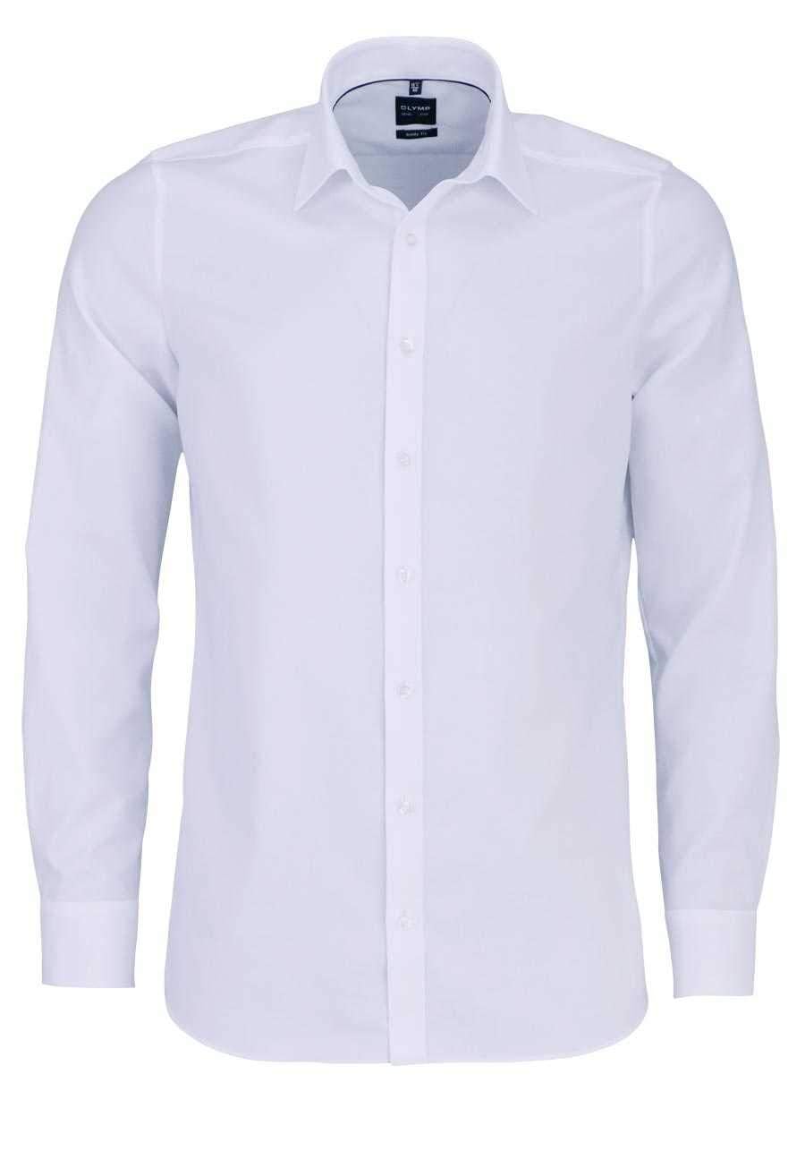 OLYMP Level Five Body fit Hemd extra Langer Arm New Kent Kragen Twill Stretch weiss 43 Weiss, 43 Wei