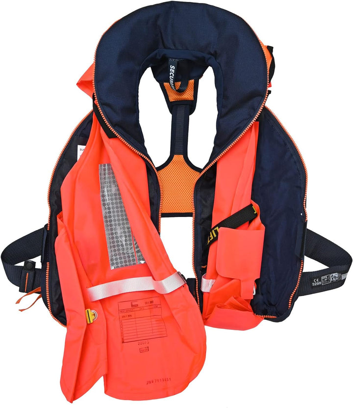 Automatische Rettungsweste Secumar Survival 275 Harness dunkelblau / orange