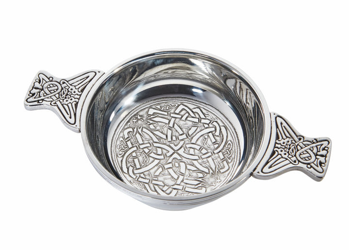 Wentworth Pewter - Keltische Kreise Zinn-Quaich Whisky Probierschale Loving Cup Burns Night