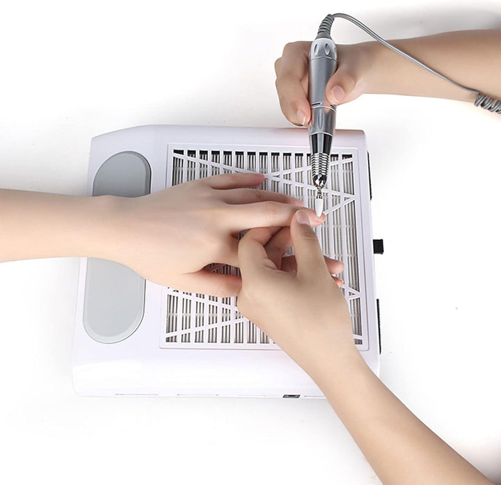 80W Profi Staubabsaugung für Nägel, Weiss Nagelstaubsauger Absaugung Nägel mit Wiederverwendbarem Fi