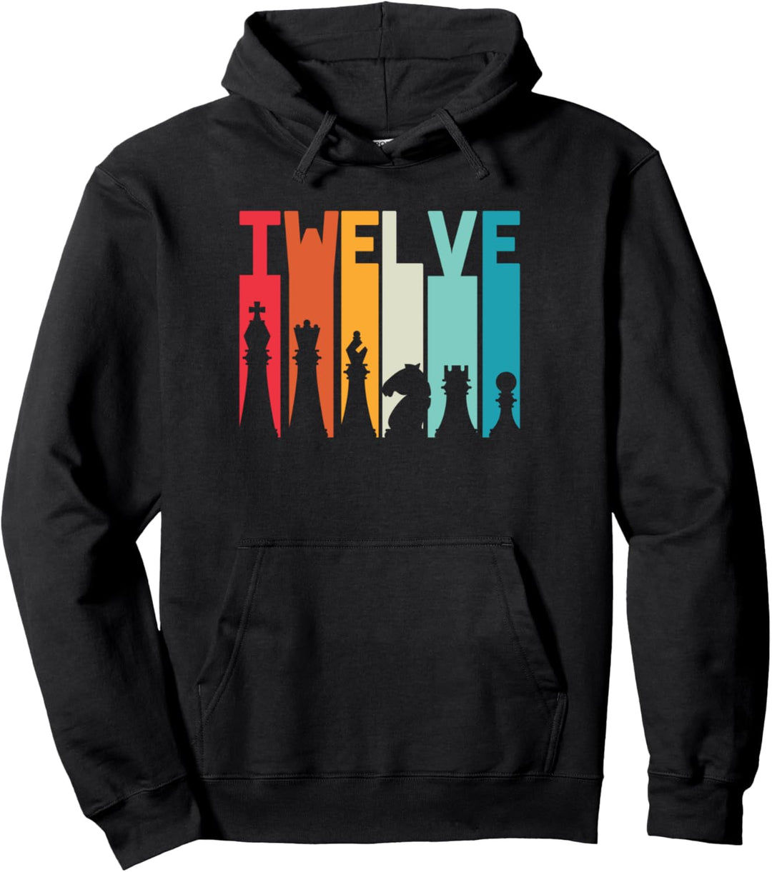 12. Geburtstag Geschenk Schach Spieler Retro Brettspiel Fan Pullover Hoodie