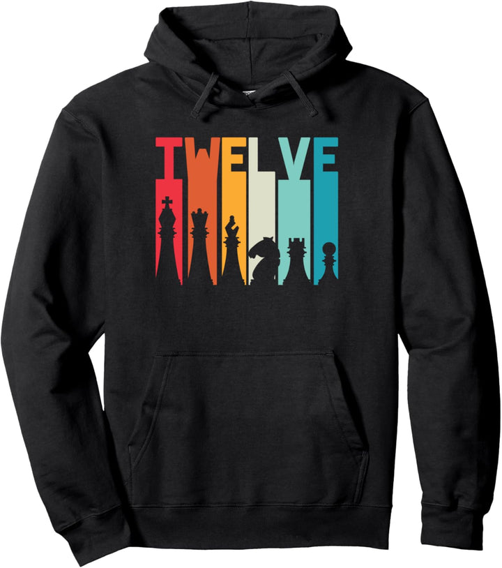 12. Geburtstag Geschenk Schach Spieler Retro Brettspiel Fan Pullover Hoodie