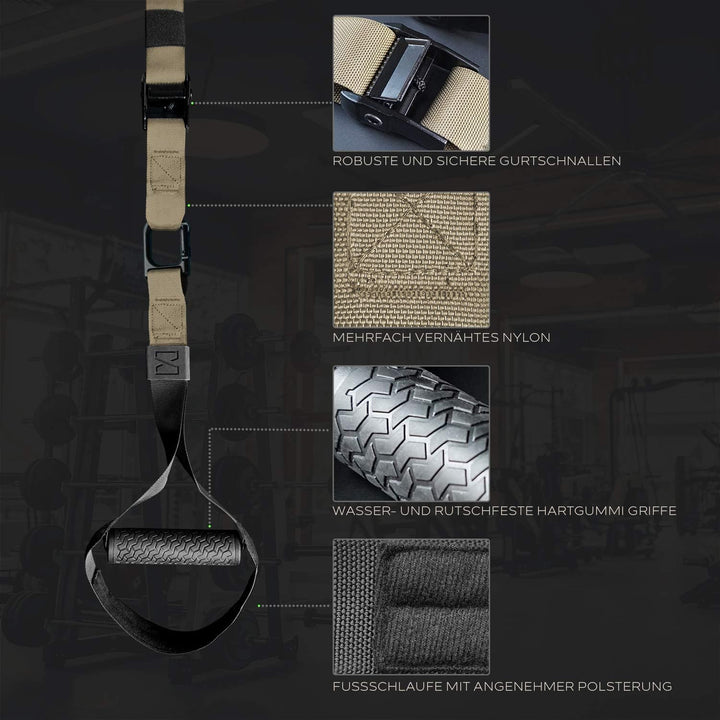 Infinitsports - Elite Schlingentrainer-Set mit 3 Befestigungslösungen (inkl. Türanker), Premium Slin