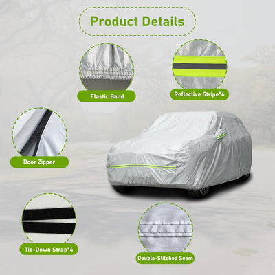 Favoto Autoabdeckung Vollgarage Auto Autoabdeckplane Outdoor - Wasserdicht Autohülle Autoplane Kompa