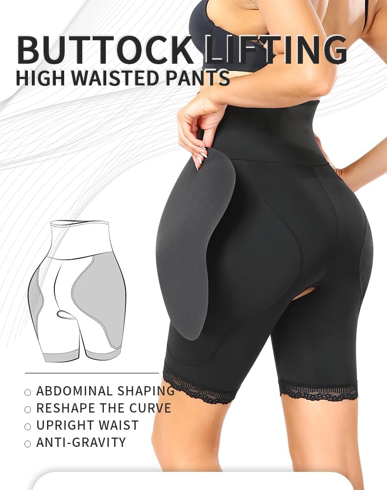 YINGKE Damen Miederpants Gepolstert Po Push Up Butt Lifter Miederhose Kontrolle Shapewear Figurforme