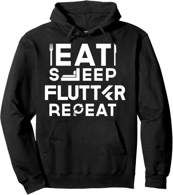 Lustiger Eat Sleep Flutter Repeat Pullover Hoodie