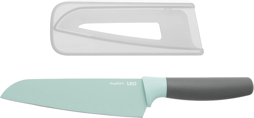 BergHoff Santokumesser 17 cm - Leo (Küchenmesser grün, Messer mit Antihaftbeschichtung, inkl. Klinge