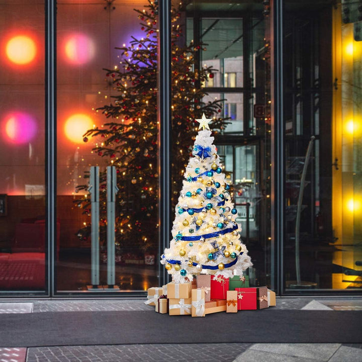 GOPLUS 150/180/210/240cm Weihnachtsbaum Weiss, Festliche Weihnachtdekoration für Zuhause, Weisser Ta