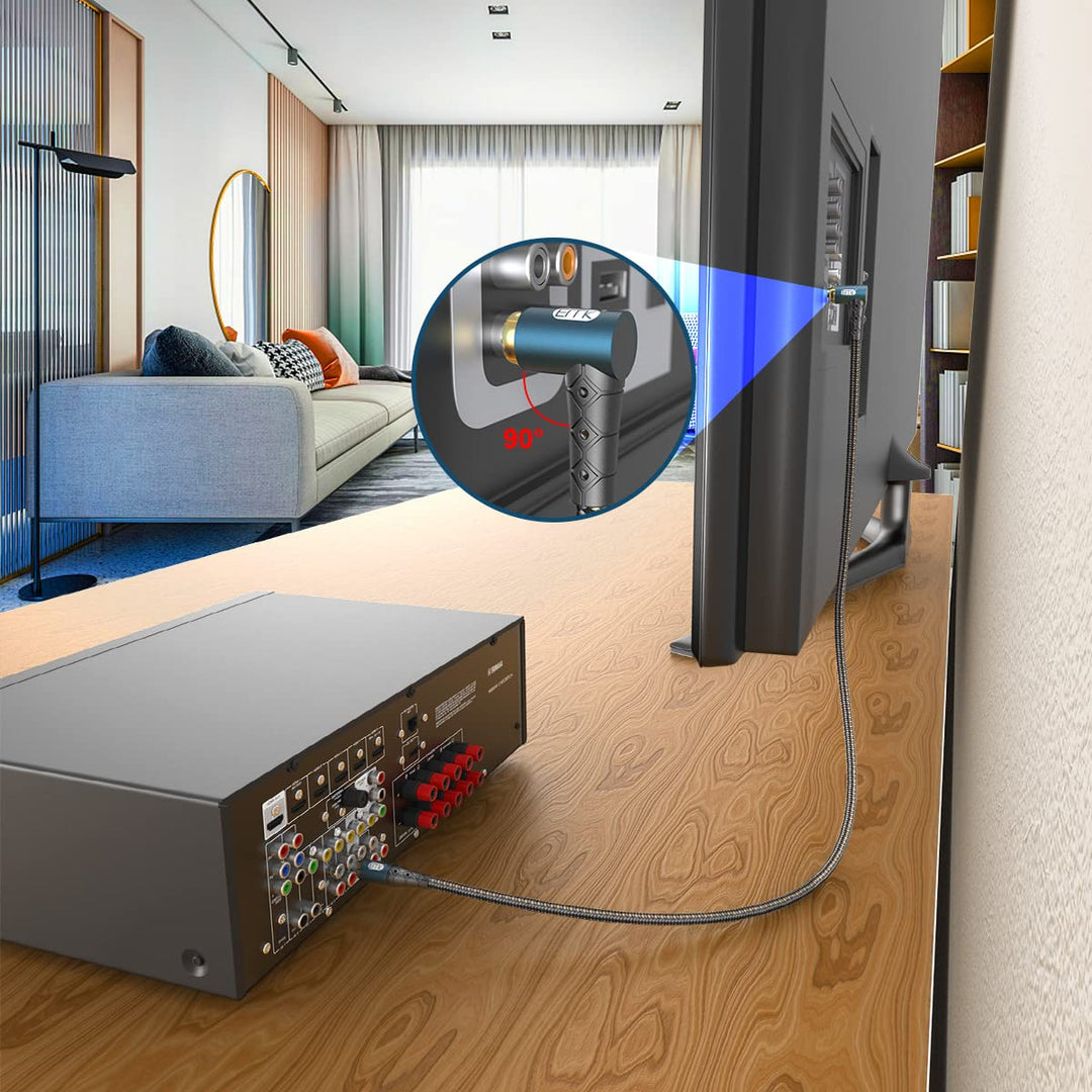 EMK Rechteckiges Subwooferkabel Cinch Kabel Winkelstecker Rca Cable Digitales Koaxialkabel RCA zu 90