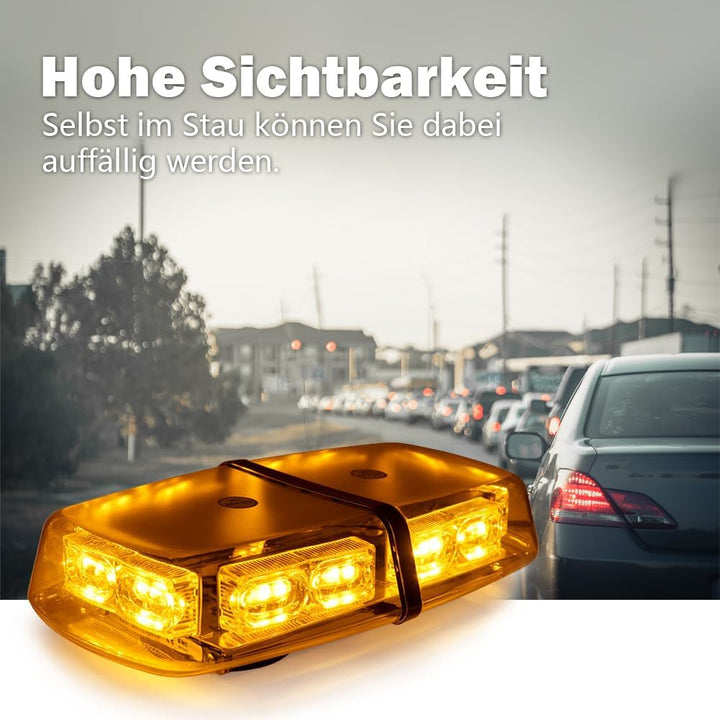 ROUTEKING 36 LED Warnleuchte - 12/24V Rundumkennleuchte Warnlicht 7 Modi Light Mit Super Magnetfuss,