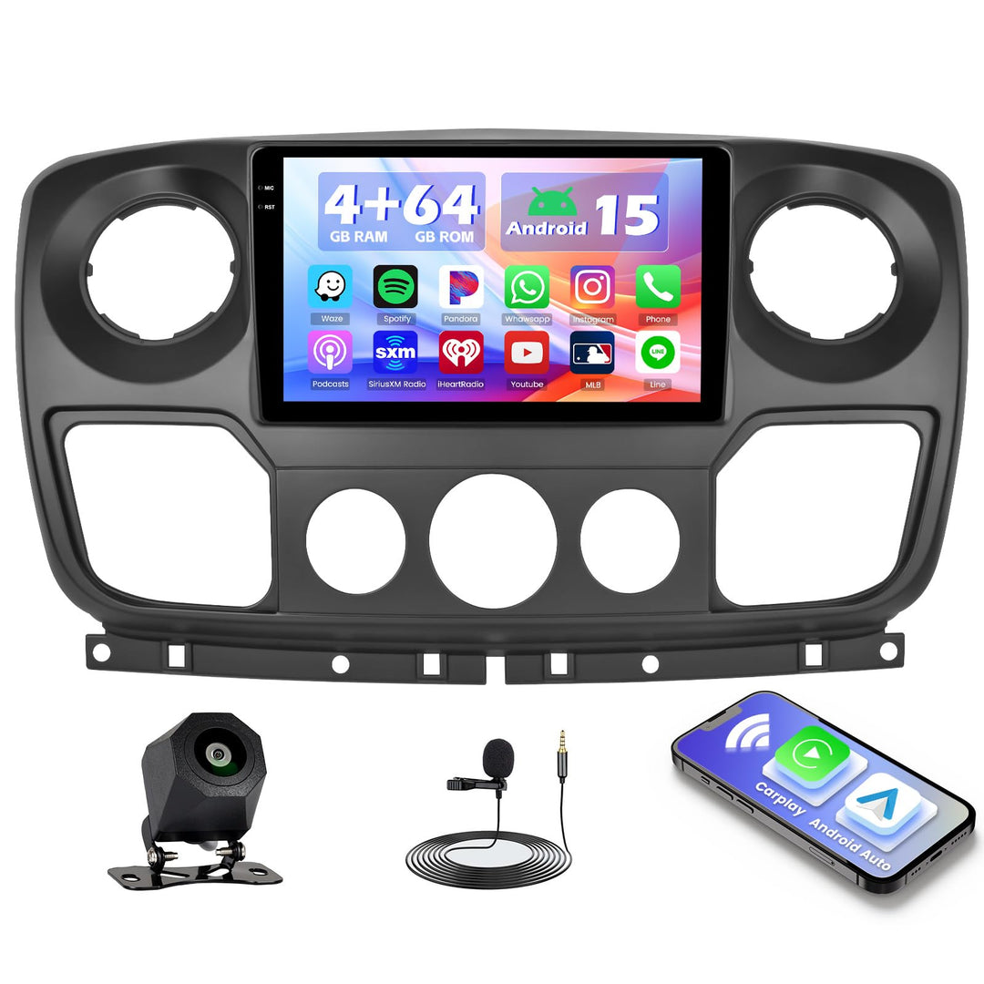 Hikity 4+64G Android 15 Autoradio für Opel Movano 2 / Renault Master 3 / Nissan NV400， 10.1" Incell