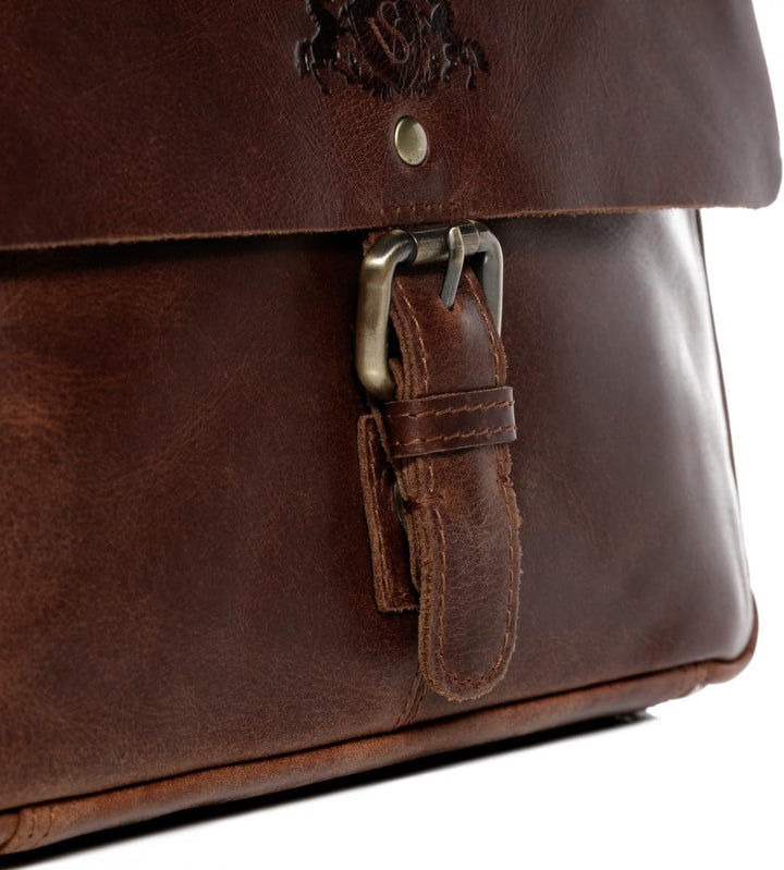 SID & VAIN Messenger Bag Yale aus Premium Leder I Schultertasche klein für Herren und Damen I Umhäng