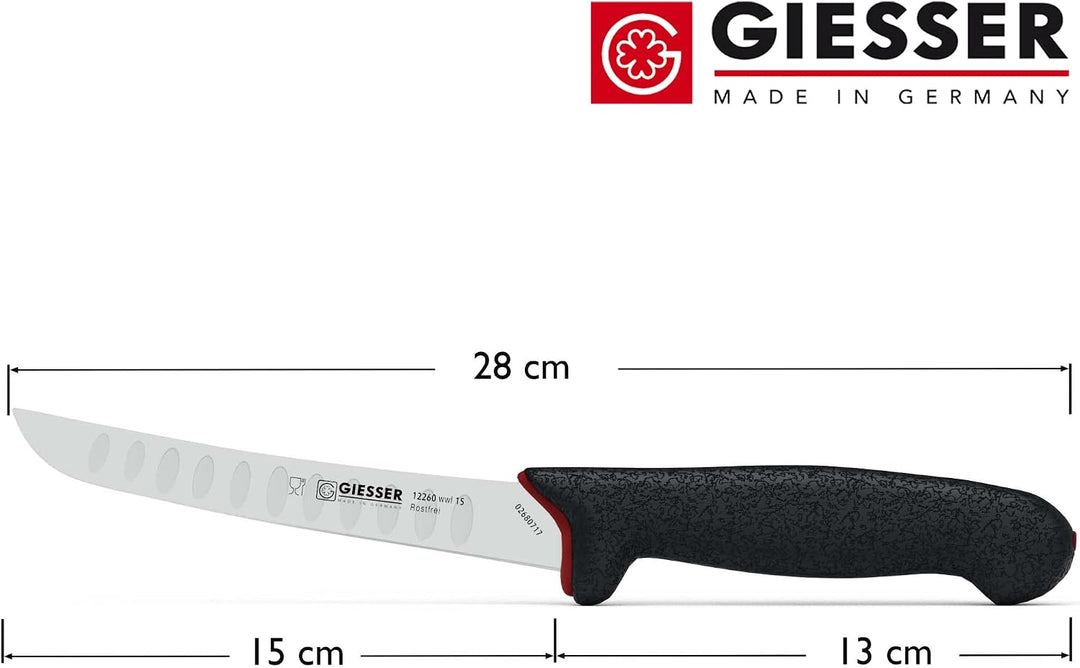 Giesser seit 1776 - Made in Germany - Ausbeinmesser rutschfest PrimeLine, Klinge mit Kullen 15 cm, s