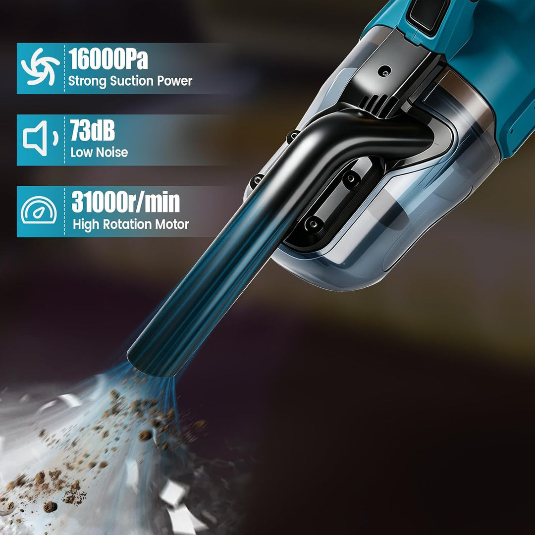 Akku-Handstaubsauger kompatibel mit Makita 18V, 16000Pa, mit 4 Düsen und 0,75-Liter-Staubbehälter fü