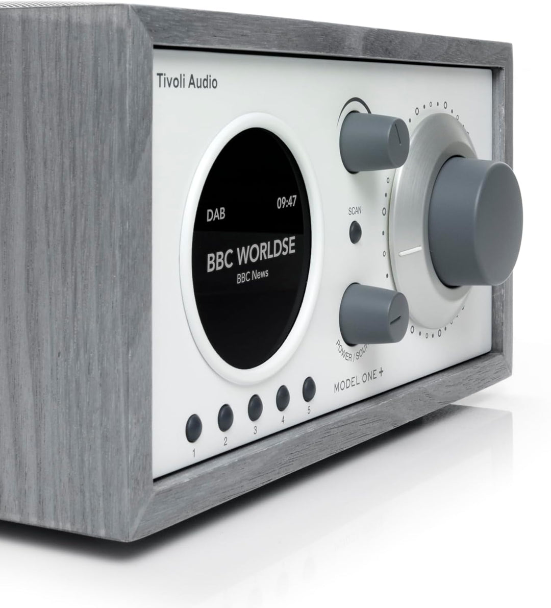 Tivoli Audio Model One+ FM/DAB+ Radio mit Bluetooth und Fernbedienung (Grau / Weiss) Grau/weiss, Gra