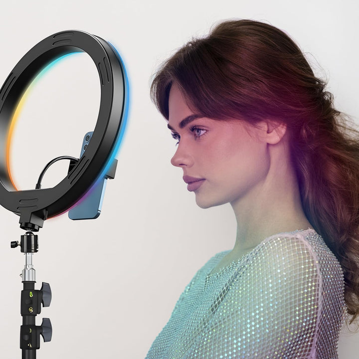 Retoo Ringlicht mit Stativ LED Handystativhalter Ringleuchte für YouTube Sel-fie Makeup Fotografie V