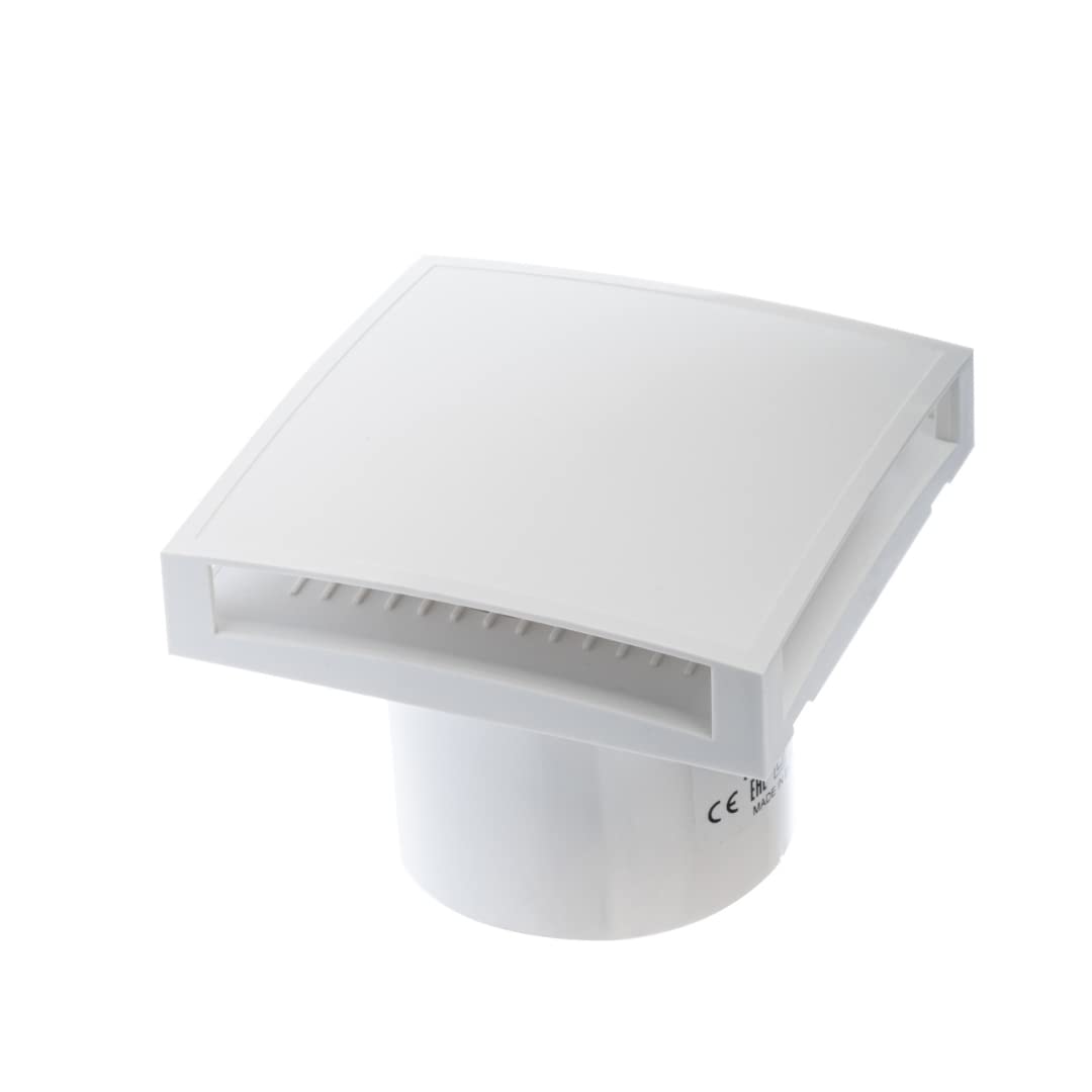 EUROPLAST Ø 100mm Weiss Bad-Lüfter mit Front, Leise Ventilator Lichtschalter-Aktivierung, Ø 100mm We