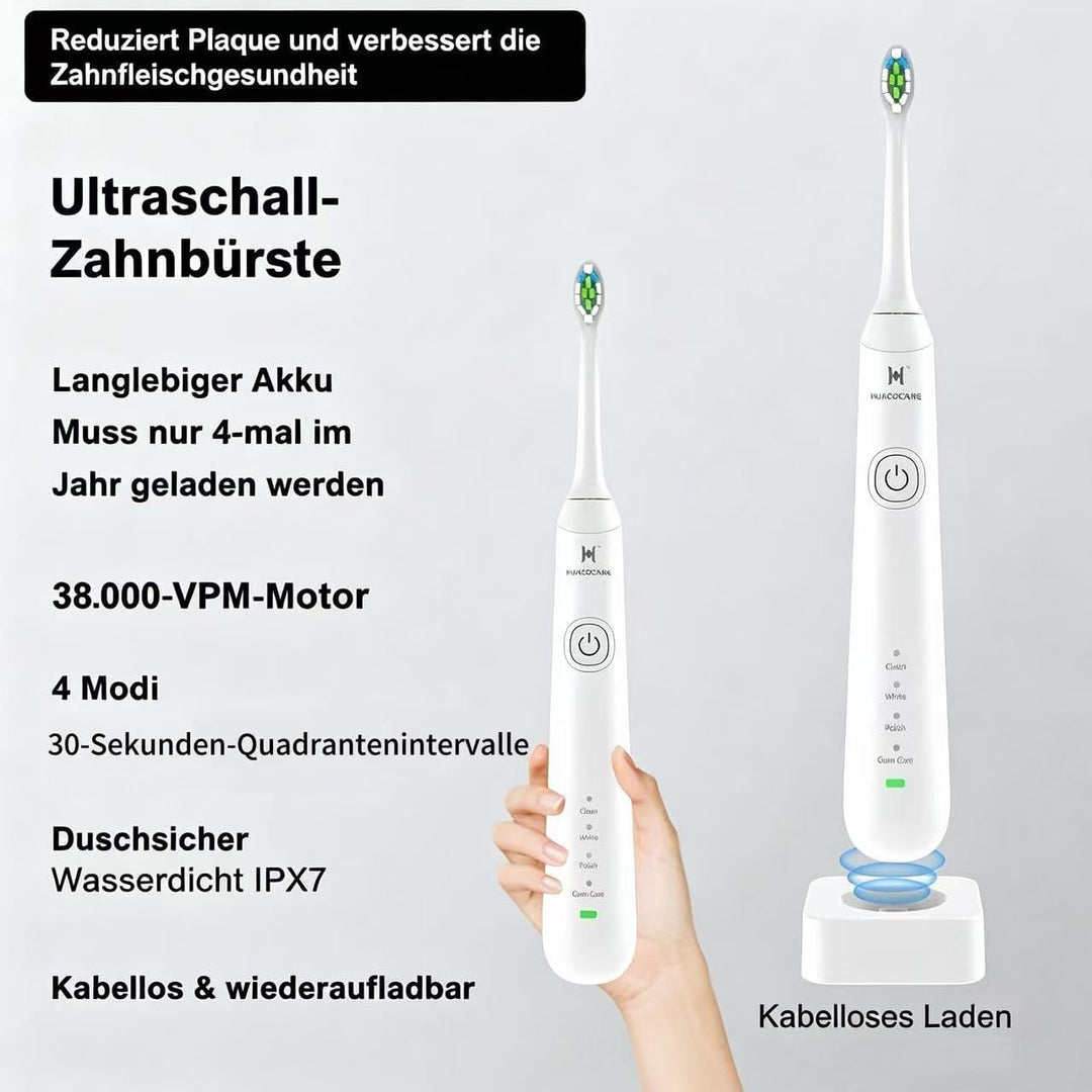 2-1 Mundreinigungsset, Wasser-Zahnseide und elektrische Zahnbürste (Weiss), Weiß