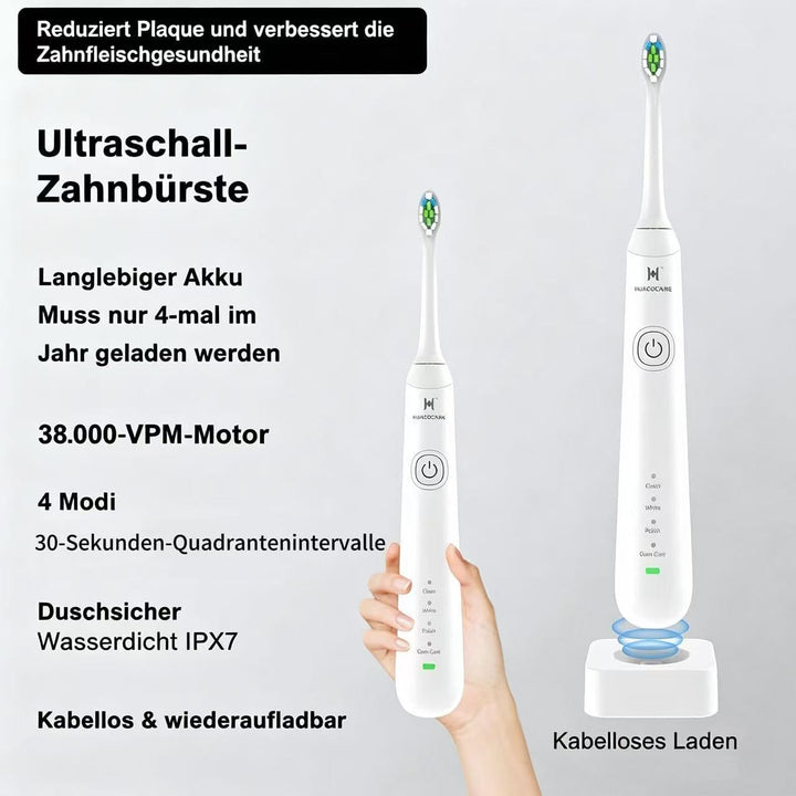 2-1 Mundreinigungsset, Wasser-Zahnseide und elektrische Zahnbürste (Weiss), Weiß