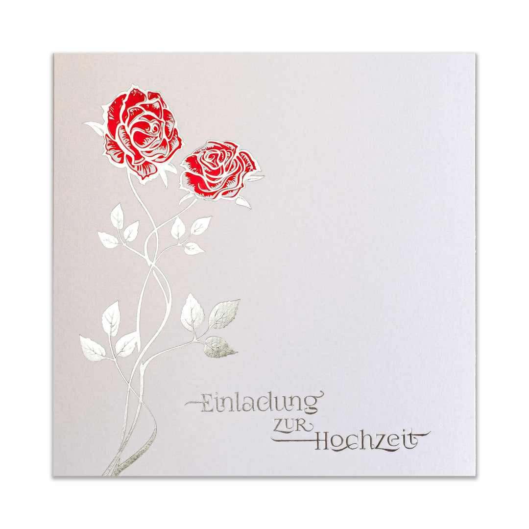 Art Nuvo HOCHZEITSEINLADUNGEN - SATZ 20 St, 135x135mm MIT BEDRUCKBAREN EINLAGEN UND UMSCHLÄGEN FÜR H
