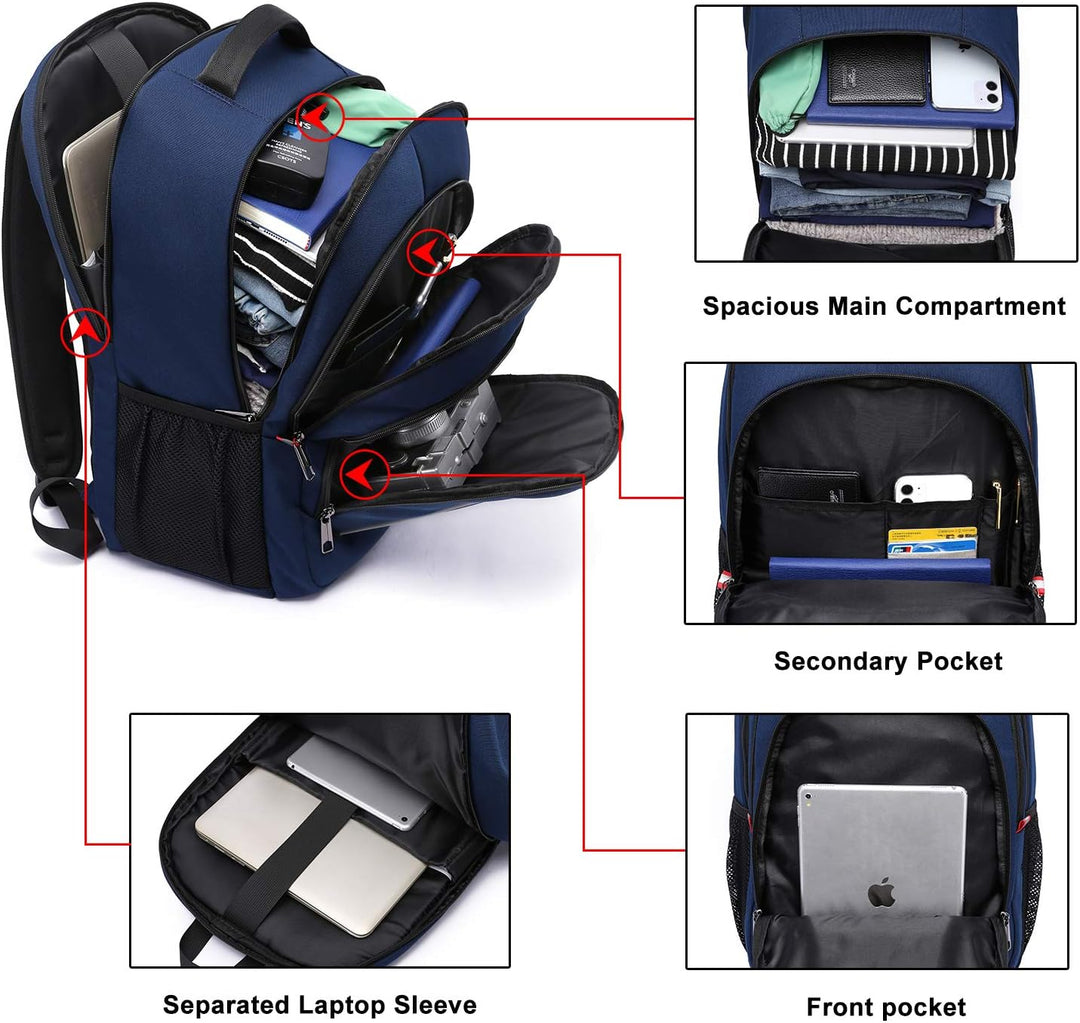 Della Gao Laptop Rucksack Herren, 17 Zoll Arbeit Business Rucksack Wasserdicht Rucksack Schule Tasch