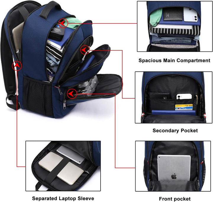 Della Gao Laptop Rucksack Herren, 17 Zoll Arbeit Business Rucksack Wasserdicht Rucksack Schule Tasch