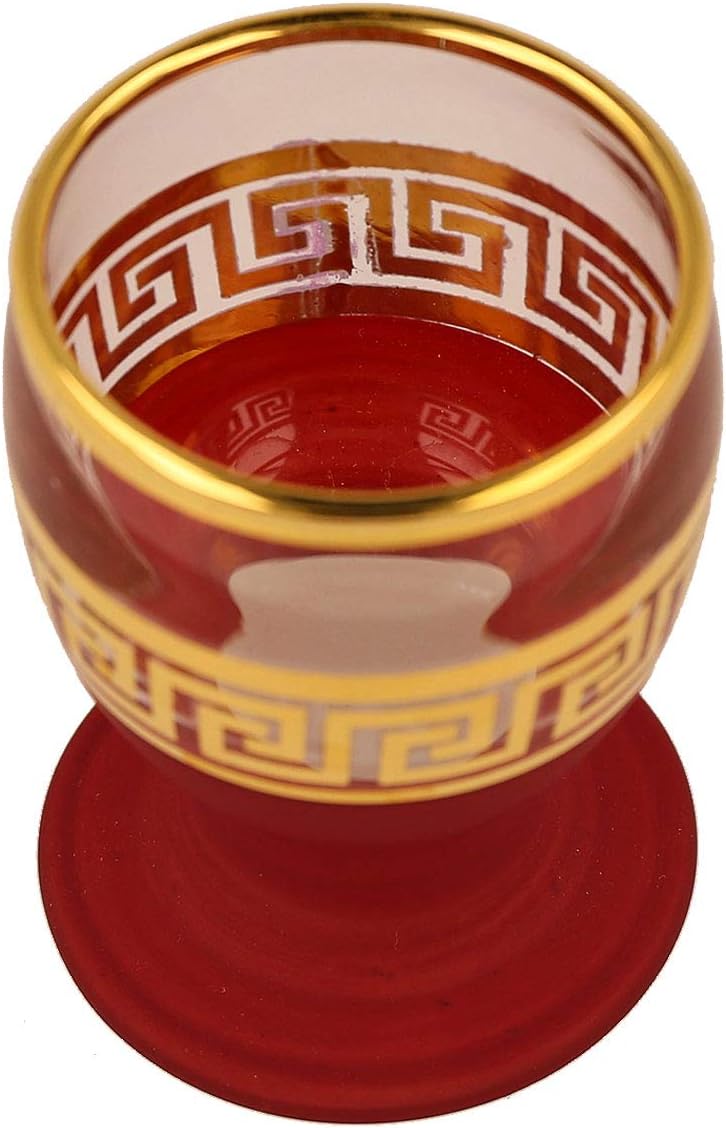 Ilm Verlag Zamzam Set aus Glas mit edlem Design (Bordeauxrot), Bordeauxrot