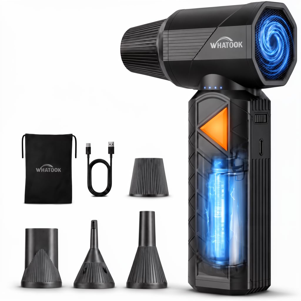 WHATOOK W02 Pro Elektrisches Staubgebläse, 100m/s Electric Air Duster, 100-stufig einstellbares PC R