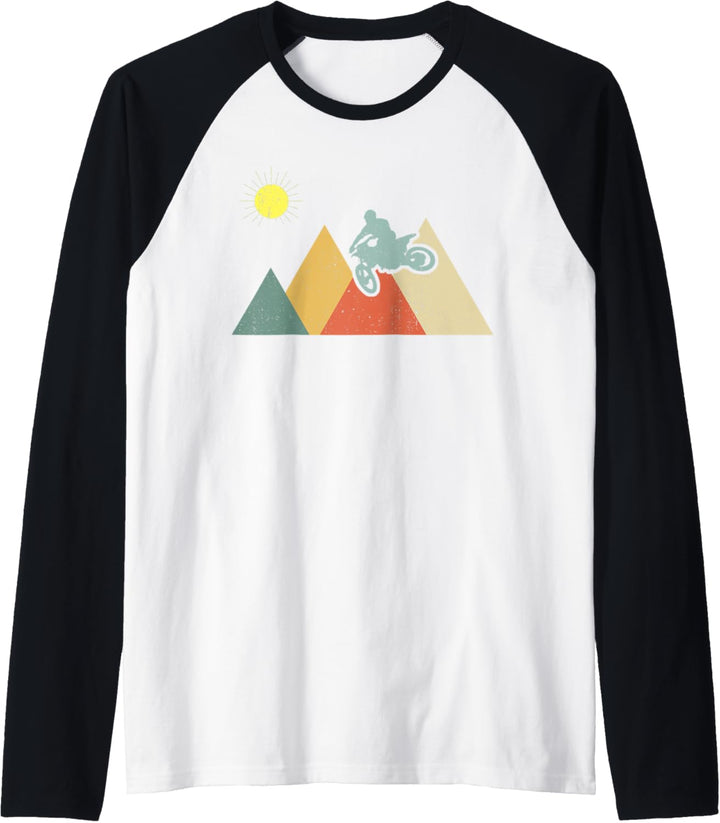 Retro Dirt Bike Supercross Biker - Vintage MX Motocross Raglan